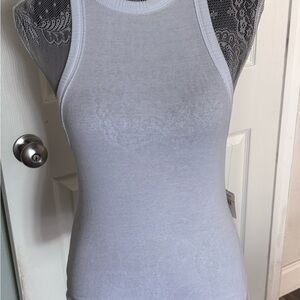 Free People White Ribbed Tank Top NWT SZ S